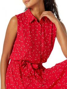 Vestido Camisero Tejido Sin Mangas para Mujer de  Essentials - Azul aguamarina, amapola - Ver 3