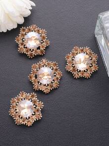 5pcs/Pack Multi-Color & Size Rhinestone Hollow Classical Metal Buttons For Coats & Jackets, DIY Decorative Buttons, Exquisite Craftsmanship, Handmade Sewing Supplies, Garment Accessories - Multicolor - View 9