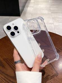 經典極簡透明相機孔防摔軟手機殼，適用於 Apple 17、AIR、17PRO、17PROMAX、16promax、14/13、12、11 Pro Max、XS Max、X、XR、8、7、Plus、GalaxyA13 5G S21 FE5G A15 A21S A34 A12 S25 S21U S26 系列及其他機型，可作為生日禮物送給女友、男友或自己使用 - 無色 - 查看 4