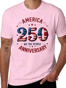 Camiseta del 250º Aniversario de Estados Unidos, "Nosotros, el Pueblo", 250 Años de Libertad - Rosa Pálido - Ver 1