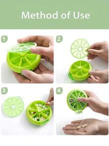 7 Grids Portable Mini Medicine Storage Box Moisture-Proof Leak-Proof For Vitamin Medicine Fish Oil Rotating Pill Bottle Dispenser Independent Lattice Pill Case Travel Daily Pill Box For Students Seniors And Travelers Travel Essentials - Multicolor - View 4