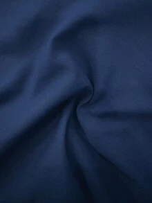 女款休閒優雅時尚日常度假下午茶藝術風純色口袋輕便七分寬腿褲 夏季 - 藏青 - 查看 6