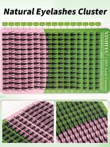 Juego de 384 piezas de racimos de pestañas de hada - Kit de extensión de pestañas DIY, adecuado para uso fácil en el hogar, estilo manga, racimos de pestañas finas de 8-16mm, tallo de pestañas invisible de 0.3mm, resistente al agua, crea un efecto de pestañas de calidad de salón, adecuado para el trabajo diario y fiestas, juego de extensión de pestañas naturales, extensión de pestañas finas, pestañas individuales, incluye pegamento de pestañas y pinzas de extensión de pestañas, fácil DIY en casa. - Multicolor - Ver 6