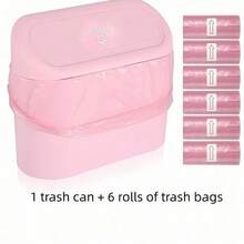 Car Trash Can, Car Seat Back & Door Hanging Storage Box, Multi-Function Car Accessories, Trash Bag, Foldable Storage - A - View 4