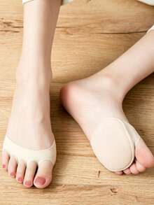 2/4/6 Pares de Meias Invisíveis de Meia Pata para Mulheres, Meias de Cobertura de Dedos para Sandálias, Meias de Meia Pata, Almofadas para os Pés, Meias de Dedos Abertos, Meias de Seda Antiderrapantes de Cinco Dedos - Multicolorido - Visão 8