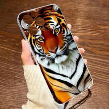Tiger Pattern, Tpu Phone Case, Realistic Tiger Design, Compatible With Iphone 13 14 15 16 17 And  Models, Protective And Stylish Cover, High Quality Print, Durable Material, Perfect For Animal - transparente - Ver 4