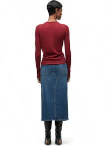 Hudson Falda Midi reconstruida Falda para Mujer - Negro (Perla Negra) - Ver 8