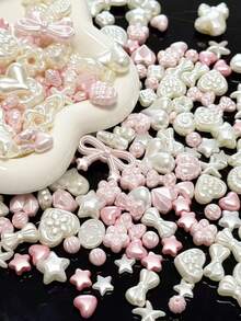Pearl Colored Bow, Heart Five Pointed Star Mixed Style, DIY Handmade Bead Bracelet, Necklace, Bag Accessories Wholesale - Multicolor - View 3