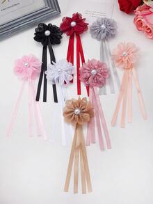 175pcs Morandi Color Block Vintage Hair Accessories Set For Girls, Includes Ribbon Flower/Artificial Butterfly/Rhinestone Satin Flower Hair Clips, Mini Claw Clips, High Elasticity Non-Damaging Hair Ties, Suitable For Daily/Party/Gift Use - Multicolor - View 8