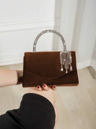 REMANLAND Bolso cubo ligero de estilo casual de negocios decorado con strass, diseño mini con cordón, bolso transparente con perlas falsas, bolso de noche, lleno de encanto, elegante y exquisito, lujo discreto, adornado con strass, adecuado para chicas de fiesta, mujeres, novias, combinación perfecta para fiesta, noche/banquete, vestido de fiesta de Navidad, combinación perfecta con atuendo de Año Nuevo, combinación perfecta con vestido de fiesta de mujer, artículo esencial para boda, vestido de graduación, vestido de baile de graduación