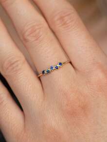 QIUCHU 1 pieza, Plata de ley S925; Anillo personalizado de estilo minimalista casual, anillo de cola elegante y de moda. Libre de plomo, cadmio y níquel, bajo hipoalergénico. Peso neto de plata 1.2g~1.5g; Opción perfecta para citas, reuniones diarias y también un excelente regalo festivo. Talla US 6~Talla US 10. - Dorado - Ver 7