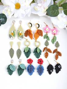 Leaf Shape Tiny Petal Clay Cutting Molds, Multipurpose Craft Supplies For Handmade Bohemian Earrings, Multi-Piece Polymer Clay Ornament DIY Kit - Leaf - View 4