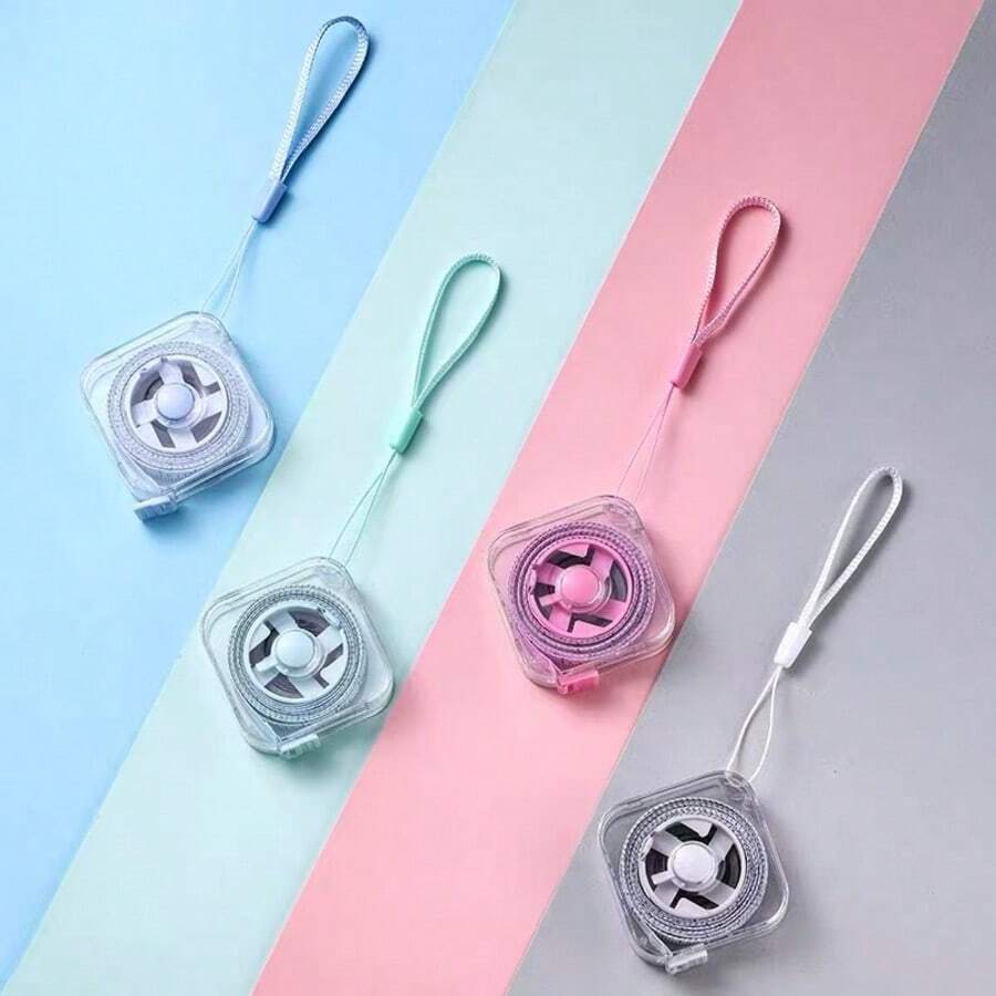 Retractable Soft Tape Measure With Hanging Cord And Button, Double-Sided CM/Inch Scale, Press-Lock, Ergonomic Design, Portable Ruler Suitable For Body Measurement, Sewing And DIY Crafts (Multi-Color), Back To School - Multiple Styles - View 1