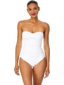 Anne Cole Traje de baño de una Pieza Fruncido Frontal Traje de baño de una Sola Pieza para Mujer - Ditsy de Whirlpool - Ver 8