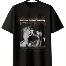 Camiseta Unisex Bodysnatcher Vile Conduct Band Graphic para Hombre y Mujer, 100% Algodón, Suave, Esencial para Ropa Casual Urbana en Todas las Temporadas, Estilo Versátil para Todas las Temp - Negro - Ver 1
