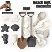 18pcs Kids Beach Toy Set, Includes Beach Shovel And Ocean Molds, Perfect For Playing With Family On The Beach Or In The Snow, Beach Accessories, Ideal For Summer Activities (Random Color Accessories) - White - View 5