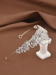 1pc Bridal Crown Wedding Headband, Bride Party Accessory, Suitable For Christmas, Halloween, Birthday - Silver - View 8