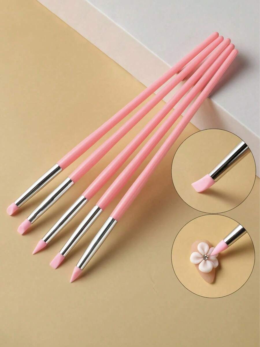 Pink Clay Carving Tools, Professional Polymer Clay Modeling Pens, Multi-Shape Tip Hand Carving Brushes, DIY Art Pottery Carving Shaping Tools, Suitable For Adult Beginners, Home School Craft Accessories, Art Handicraft Gift Nail Art Equipment - Nail Tool Pen - View 1