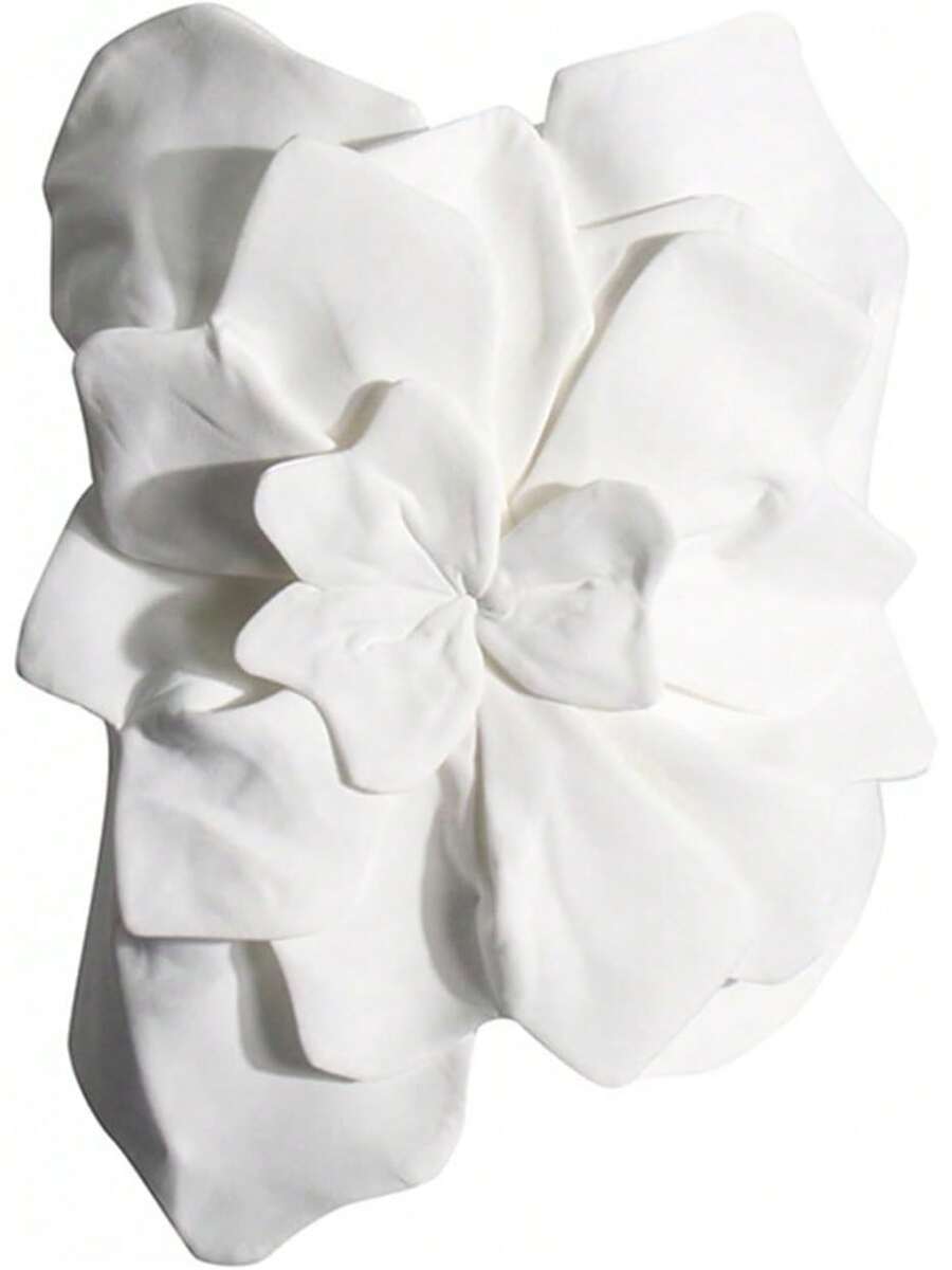 Tops de Tubo de Moda Para Mujer con Flores 3d Sexys Asimétricos Sin Tirantes Sin Mangas Ajustados Elegantes Estilo Bandeau Y2k - Negro - Ver 1
