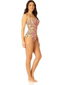Anne Cole Traje de baño de una Pieza Fruncido Frontal Traje de baño de una Sola Pieza para Mujer - Ditsy de Whirlpool - Ver 2