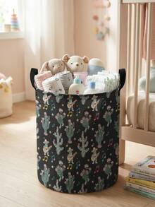 1 Stück, runde Aufbewahrung, extra große Kapazität faltbar, langanhaltend, Pflanzenmuster bedruckter großer faltbarer runder Aufbewahrungskorb, mit Griffen, Babyzimmer Mehrzweck-Aufbewahrungskorb, Baby-Kleinkram Organisations-Aufbewahrungskorb große Kapazität Aufbewahrungsbox, Babyzimmer Aufbewahrung, Babyzubehör Aufbewahrung, Windel Aufbewahrung, Kleidung Aufbewahrung, Babyzubehör Kleinkram Aufbewahrung, Mehrzweck-Aufbewahrungsbox, faltbare Babyzubehör Aufbewahrungsbox - Verschiedenfarbig - Übersicht 5