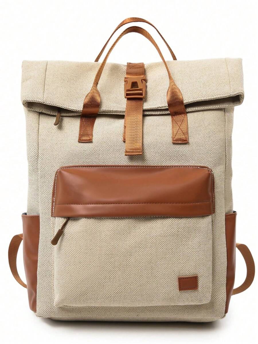 Women's Functional Single-Color Backpack, Suitable For Work And Travel, Minimalist Everyday Functional Backpack For Women, Minimalist Black Sports Backpack For - Burgundy - View 1