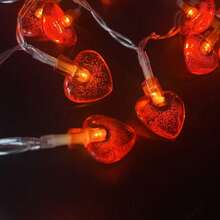 Valentine's Day Heart-Shaped String Lights, Romantic Red Heart Hanging Decor For Proposal Atmosphere, Wedding Tabletop Decoration LED - Warm white light - View 4