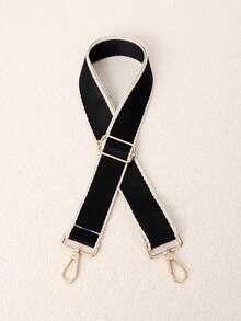 Correa de cincha ancha con borde blanco y contraste de color minimalista, hebilla de metal ajustable con alivio de presión, correa de repuesto versátil para bolso de un solo hombro y bandolera, accesorio de bolso multicolor - Multicolor - Ver 12