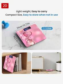 Timbangan Kamar Mandi Digital 2D Datar Dekoratif dengan Layar LED, Cocok untuk Pusat Kebugaran dan Studio Yoga, Ideal untuk Penggunaan Jangka Panjang di Kamar Mandi, Penolong Hebat bagi Penggemar Kebugaran dan Olahraga, Menggunakan Baterai AAA (Tidak Termasuk), 1 buah - A - View 4
