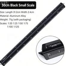 Lightweight Aluminum Triangle Ruler - 1pc, 30cm, Colorful Design - Drawing, Painting And Measuring Tool - Multiple Styles - View 7