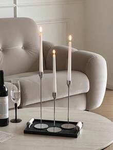 1pc Tall Metal Iron Single Head Candle Holder Ornament, Home Candle Holder Wedding, Small Candle Holder Dining Table Romantic Candlelight Dinner Decoration, Valentine's Day, Wedding Anniversary, Romantic Atmosphere - Multicolor - View 4