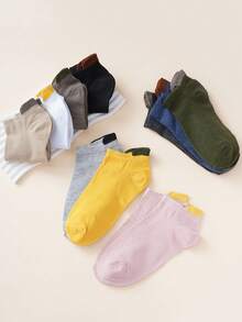 10 Pairs Women's Breathable Comfortable Versatile Soft Socks, Low-Cut Low-Top Sweat-Absorbent Couple Japanese Style Ear-Design Short Socks - Multicolor - View 6