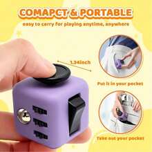 1pc Classic Stress Relief Magic Cube Toy, Portable Pocket Finger Cube, Adult & Teenager Office Desk Relaxation Sensory Toy - Multicolor - View 3