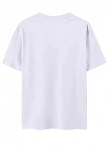Camiseta cómoda y elegante para mujer con estampado 'Cinco De Mayo', cuello redondo, manga corta, estampado moderno, corte holgado, versátil para el verano, viajes de ocio y vacaciones. - Blanco - Ver 2