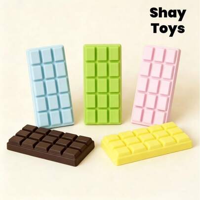 Realistic Black Chocolate Bar Shaped TPR Craft Ornament, Desktop Decor Display Prop