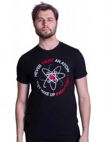 Nunca confíes en un átomo, ellos lo componen todo. |   Camiseta Unisex Funny Science, Oversized, Camiseta Personalizada, Algodón, Streetwear, México 2026, Camiseta Gráfica, Tallas S-XXXL, pl - Negro - Ver 1