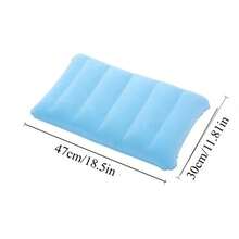 1pc Large Size Inflatable Pillow, PVC Flocked Rectangular Backrest, Foldable And Portable Inflatable Pillow, Travel Backrest, Outdoor Camping Pillow, Travel, Flight Pillow - Multicolor - View 4