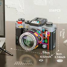 500PCS Vintage Camera Building Block Model, Old-Style SLR Film Camera Micro Particle Building Block Set, Atmospheric Desktop Decor Ornament, Creative DIY Assembly Toy, Perfect Gift For Teenagers, Photography Enthusiasts And Collectors - 1 Bag - View 4