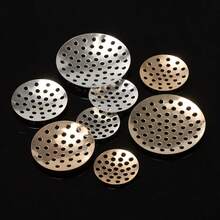 50pcs Round Hollow Metal Tray, Perforated Disc Base, Handmade Metal Brooch DIY Jewelry Accessories - Round Hollowed-out Tray - View 9