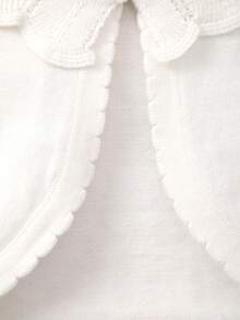 Baby Girl Spring/Summer Thin Sweet Lace Peter Pan Collar Knit Cardigan Shawl - Beige - View 4