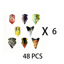 48 Pcs Ultra Thick Laser Dart Wings, High Elasticity Wear-Resistant, Colorful 3D Laser Reflective Effect, Dart Accessory Set, Essential For Outdoor Entertainment, Camping Parties, Festival Gifts - 48 - View 6