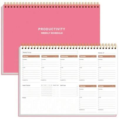Weekly  - 8 X 11 Dashboard Desk Pad/Planner, Habit Tracker, Undated Weekly Planner For Office/School/Home, 54 Weeks