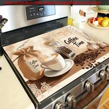 1pc 2D Coffee Theme Kitchen Countertop Mat, Diatomaceous Earth Material, Highly Absorbent, Suitable For Tableware, Coffee Machine, Microwave, Etc. Fashionable Watercolor Design, Ideal Choice For Modern Kitchen. - Multicolor - View 6