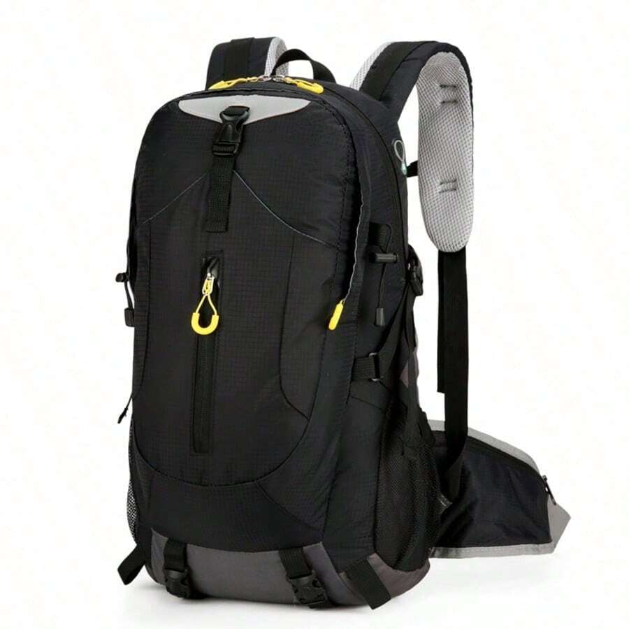 Large 30L Capacity Backpack, Suitable For Hiking, Camping, Travel, Transport, Unisex, Lightweight, Suitable For Mountaineering - Black - View 1