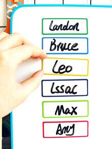 Colorful Border Magnetic Erasable Refrigerator Label Stickers, Creative Mini Magnetic Blackboard Memo Pads, Classification Label Stickers, Home Storage Food Memo Document Classification Magnetic Note Pads Set, Back To School - Multicolor - View 4