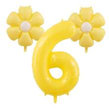 3pcs Giant 40 Inch Lemon Yellow Number 0-9 Balloon Set, Includes 18 Inch Fresh Daisy Balloons, Suitable For Birthday, New Year, Anniversary, Anniversary Party Decoration, 40 Inch Large Number Birthday Balloons - Number - View 14