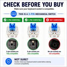 60pcs Blue Mechanical Keyboard Switches 3D Printed Fingertip Stress Relief Clicker Inserts 3-Pin Tactile Replacement Switch Set With Switch Puller And Cleaning Brush - View 6