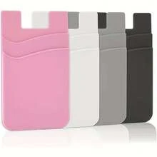 1pc Silicone Adhesive Card Holder, Universal Wallet Credit Card Sleeve Compatible With Most Smartphones - Multicolor - View 9
