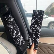 2 Stücke Set Tanzendes Skelett Muster Auto Sicherheitsgurt Schulterpolster, Halloween Thema, weiches Material, Auto Sicherheitsgurt Überzüge, universelle Auto Innenraum Dekoration Zubehör - A - Übersicht 11