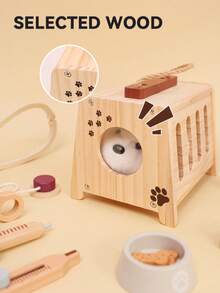 Children's Wooden Pet Care Toy Simulation Puppy Clinic Role Play Set Educational Early Learning Multi-Function Game Box 3-6 Years Old Pretend Play Toy - Multicolor - View 8